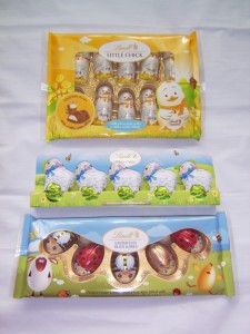 LINDT EASTER ANIMALS - top to bottom - chicks, lambs, bugs n bees 