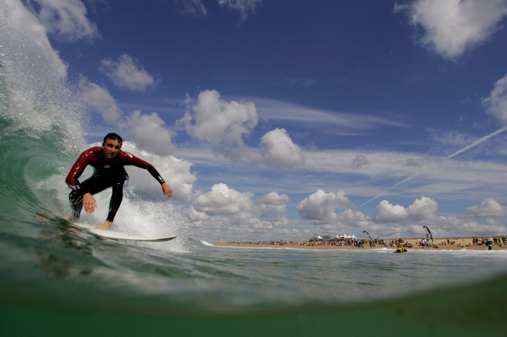 Surfer in Hossegor on the south west coast of France